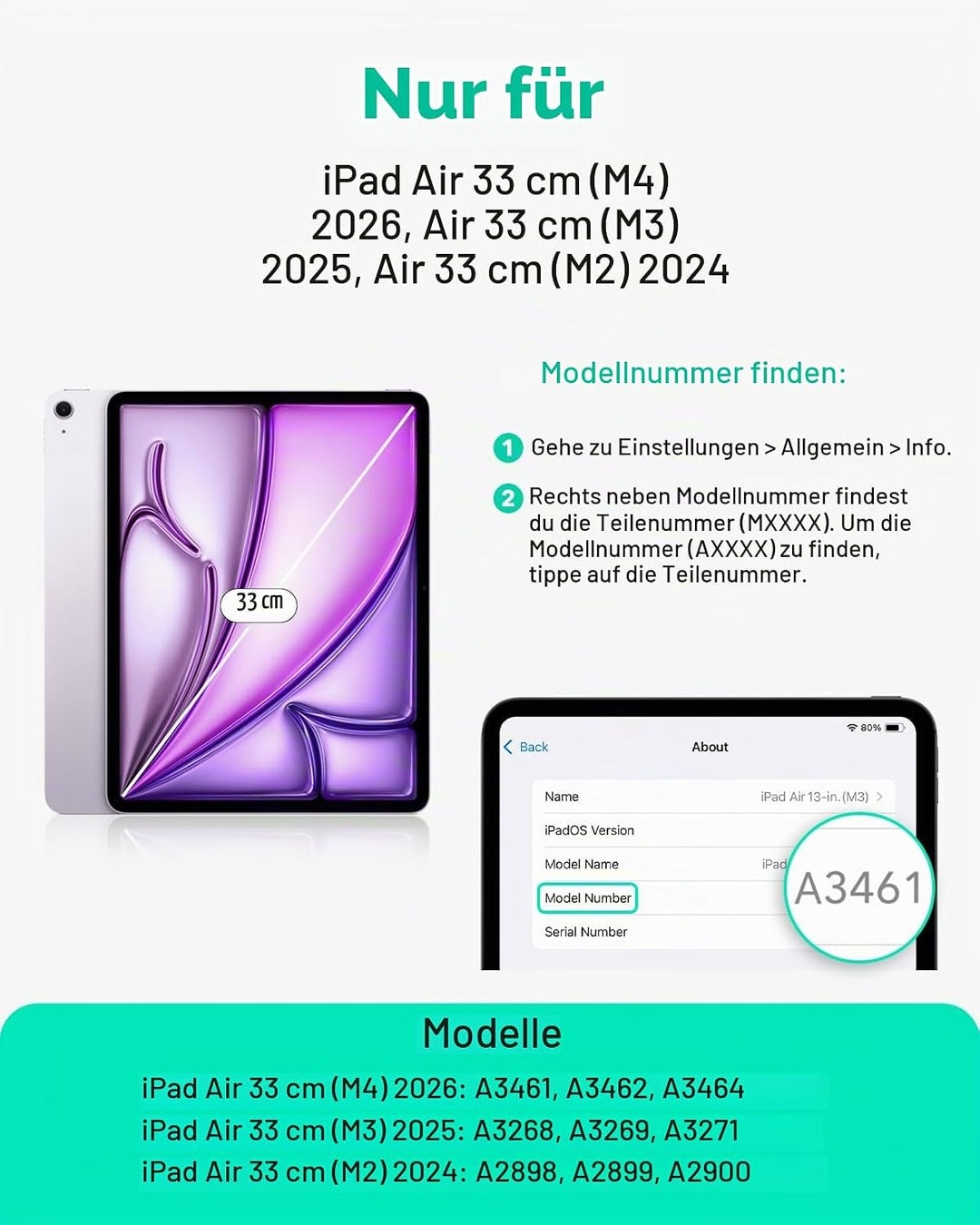 ESR Hülle für iPad Air 13 Zoll (2026/2025/2024) M4/M3/M2, Vertikale Stand, Mehrere Standwinkel, Ultr