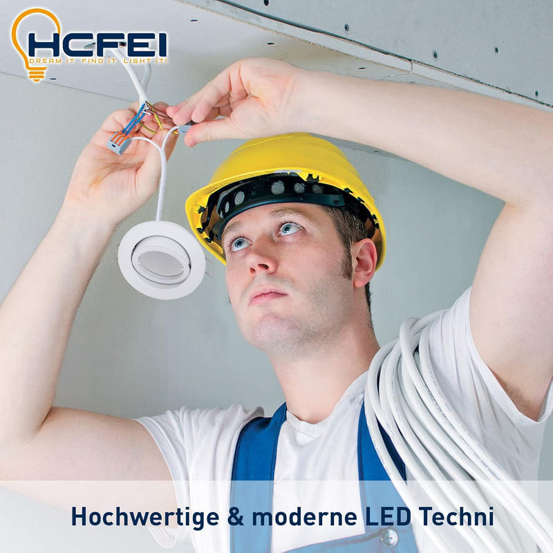 HCFEI 10er set LED Einbaustrahler dimmbar schwenkbar 5W flach 230V Einbau-Spot Strahler Einbauspot 6