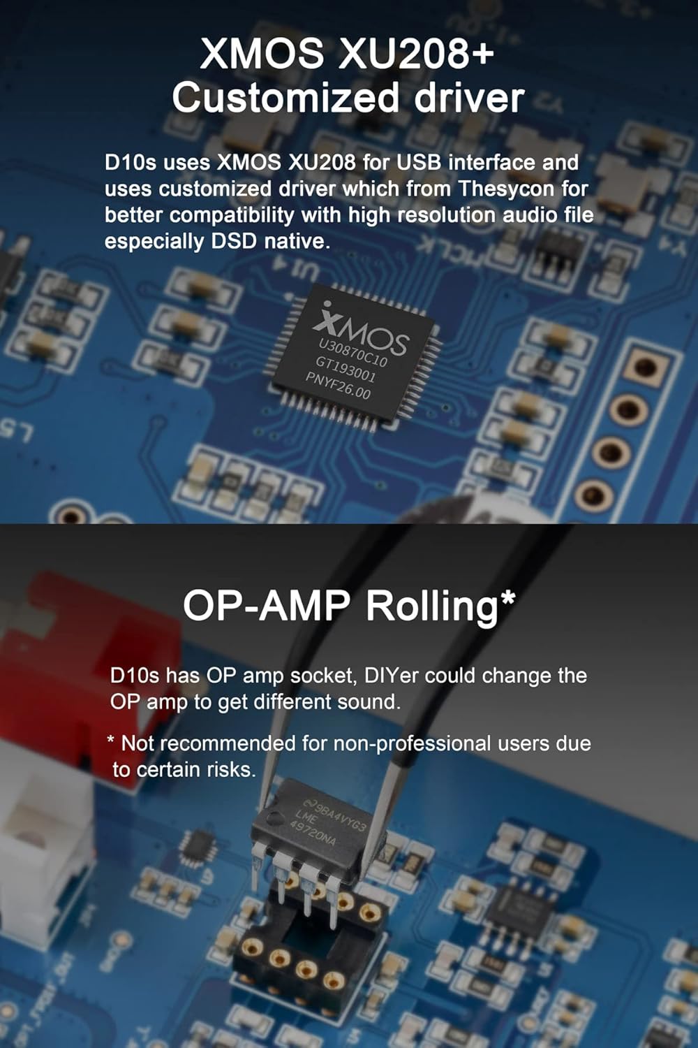 Topping D10s Mini USB DAC ES9038Q2M XMOS XU208 PCM384kHz DSD256 Native Audio Amplifier Decoder Schwa
