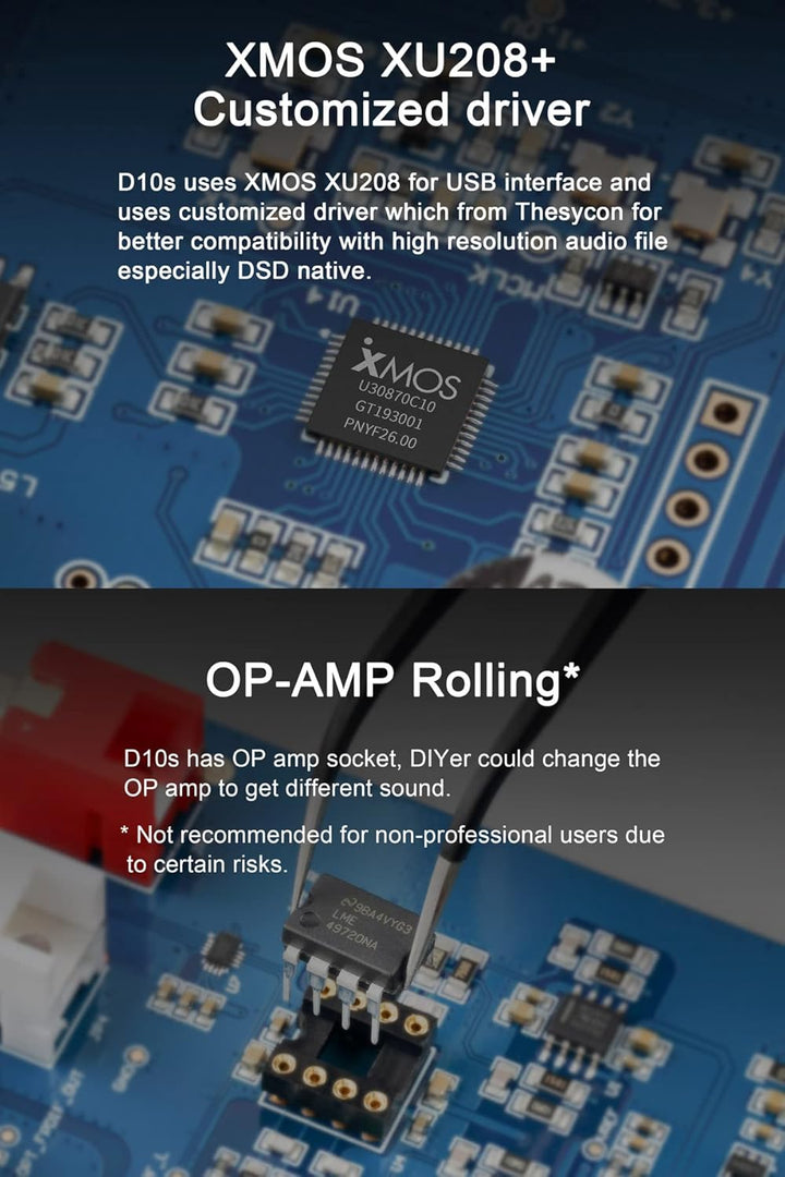Topping D10s Mini USB DAC ES9038Q2M XMOS XU208 PCM384kHz DSD256 Native Audio Amplifier Decoder Schwa