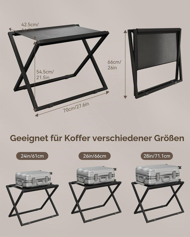 IBUYKE Gepäckträger für alle Koffergrössen, Faltbarer Kofferständer, Metall Gepäckhalter, einfach zu