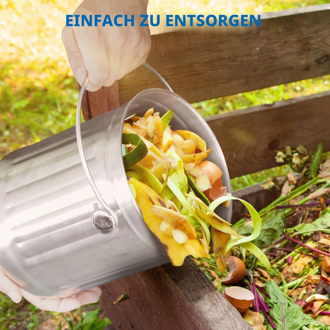 ENLOY Komposteimer für die Küchenarbeitsplatte, 1,3 Gallonen Edelstahl-Komposteimer für den Innenber