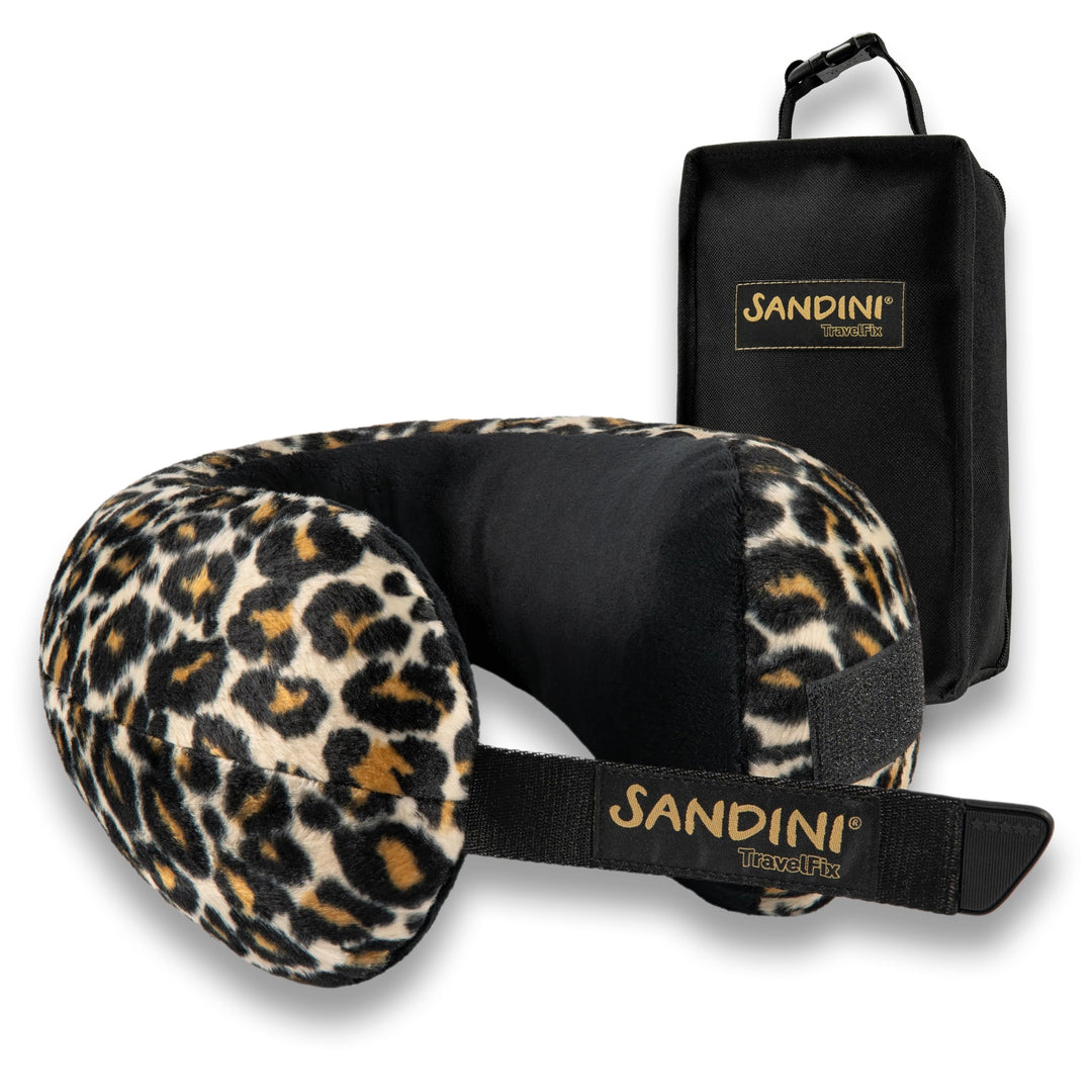 SANDINI TravelFix Regular Size – Plüsch – Premium Reisekissen Made in EU/Nackenkissen mit ergonomisc
