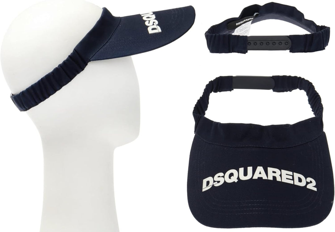DSQUARED2 Unisex Iconic Logo Patch Visor Cap Kappe Tennis Golf Hat Sonnenblende
