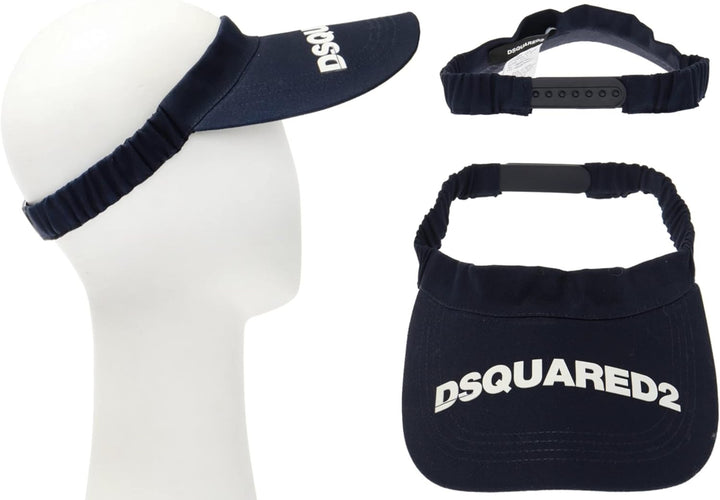 DSQUARED2 Unisex Iconic Logo Patch Visor Cap Kappe Tennis Golf Hat Sonnenblende