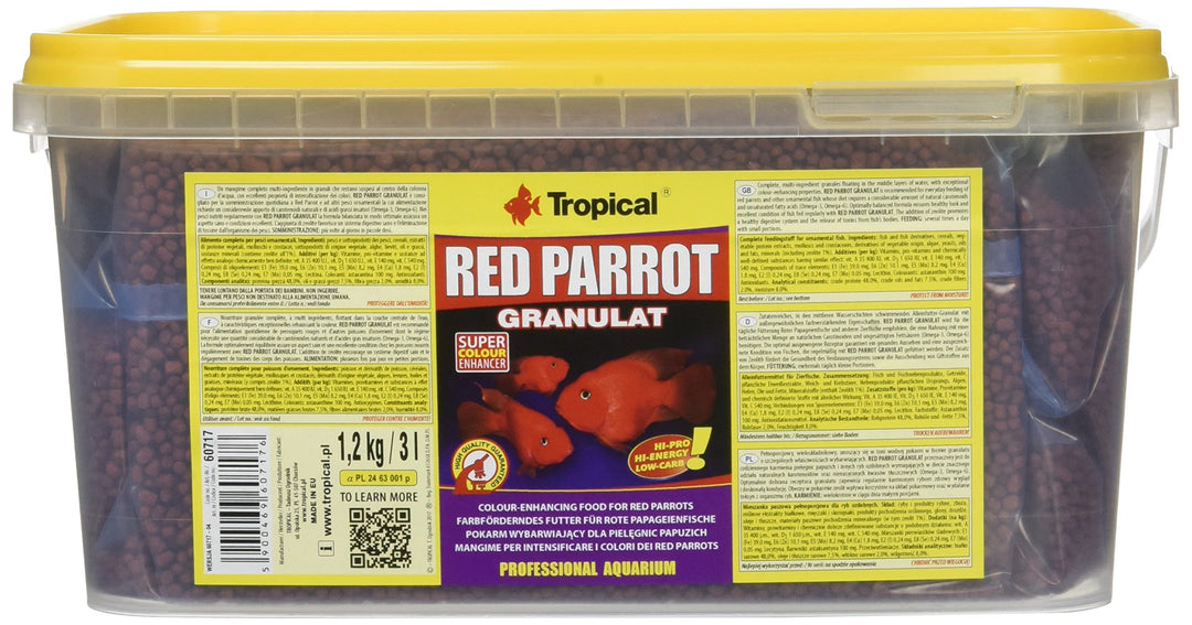 Tropical Red Parrot Granulat, 1er Pack (1 x 3000 ml) Meeresfrüchte 1er Pack (1 x 3000 ml), Meeresfrü
