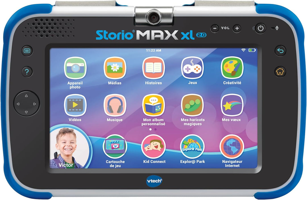 VTech – Tablet Storio Max XL 2 blau – 7 Zoll Kinder-Tablet 1% Lernfunktion – französische Version Ei
