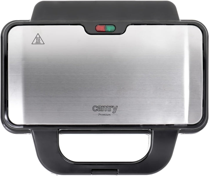 CAMRY CR 3054 Sandwichmaker XL, Toaster, 1300 W, Grillplatte mit feuerfestem Griff, Kontaktgrill mit