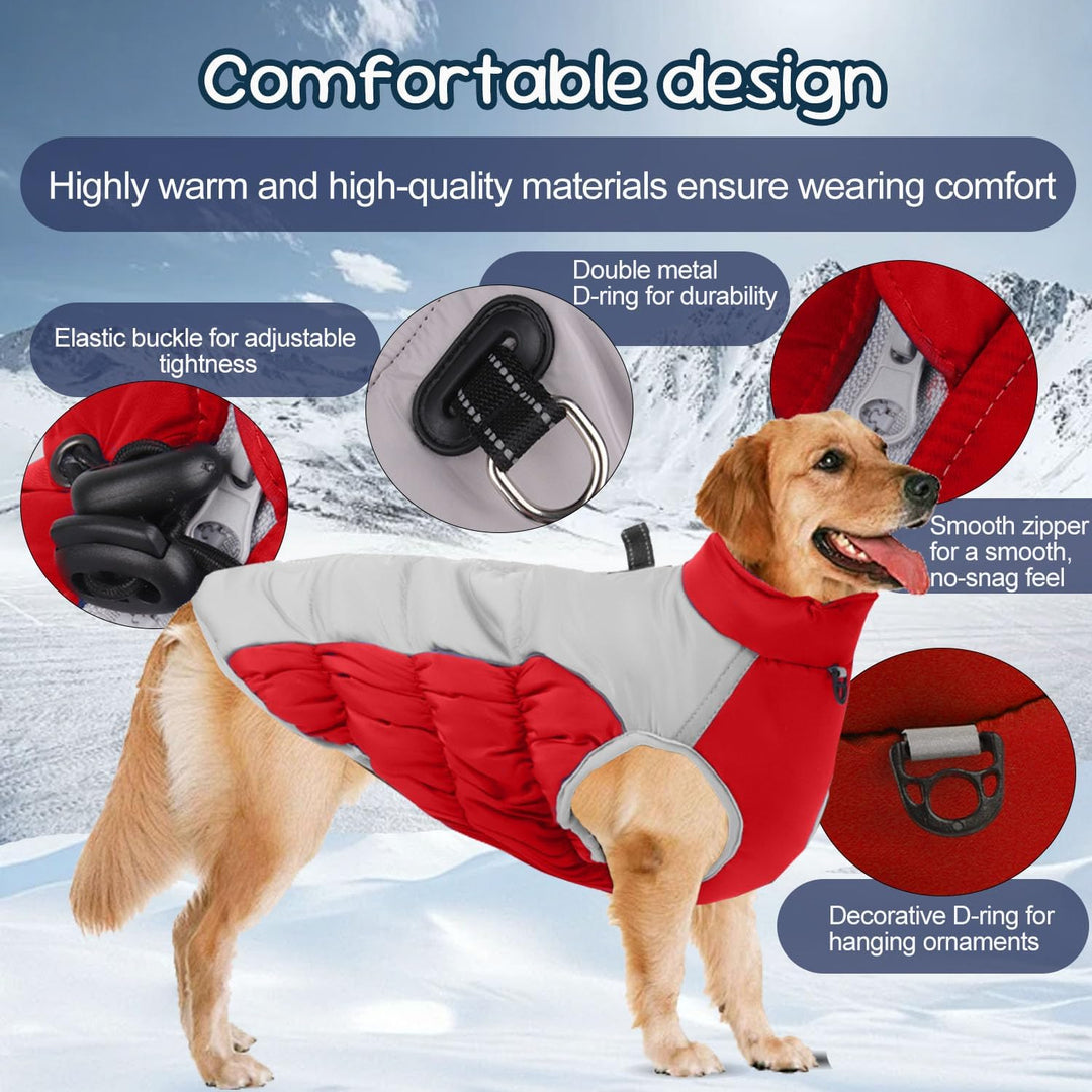 Wintermantel Hundemantel Gross Hund, Hundemantel Winter Rollkragen Warme Reflektierende,Haustier Ski