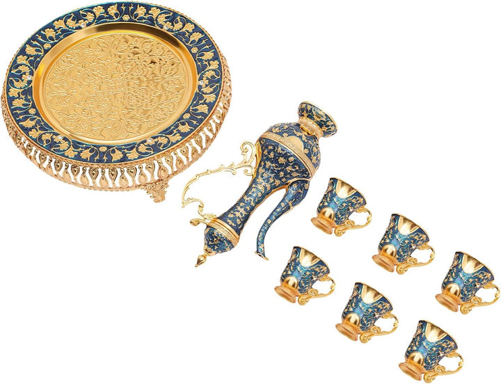 Luxus Teeservice Set aus Zinklegierung - 6 Tassen (25ml) &amp; Teekanne (280ml) Eignet Sich Zum Geniesse