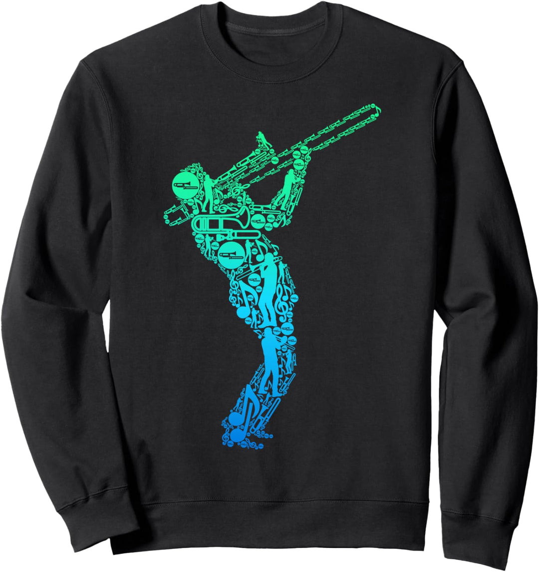 Posaune Posaunist Posaunenspieler Kinder Herren Sweatshirt