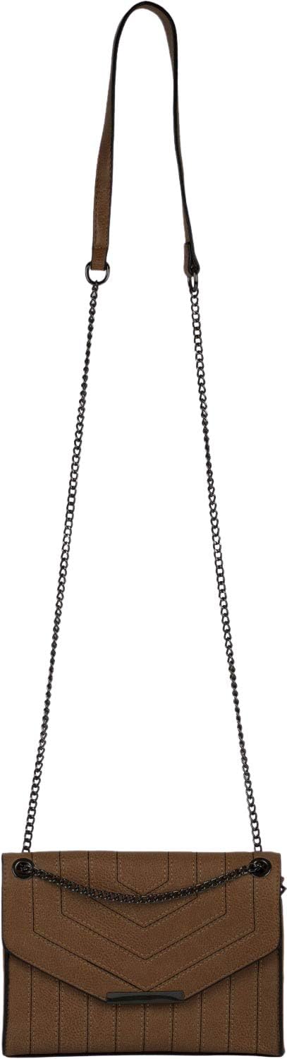 styleBREAKER Damen Crossbody Umhängetasche Ziernähte PU | 22x15x8,5 cm, variable Gliederkette (77 od