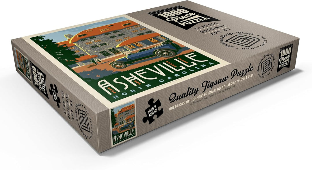Asheville: North Carolina, Vintage Poster - Premium 1000 Teile Puzzle - MyPuzzle Sonderkollektion vo