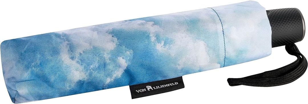 VON LILIENFELD Regenschirm Taschenschirm Wolken Hamburger Himmel Windfest Auf-und-Zu-Automatik Stabi