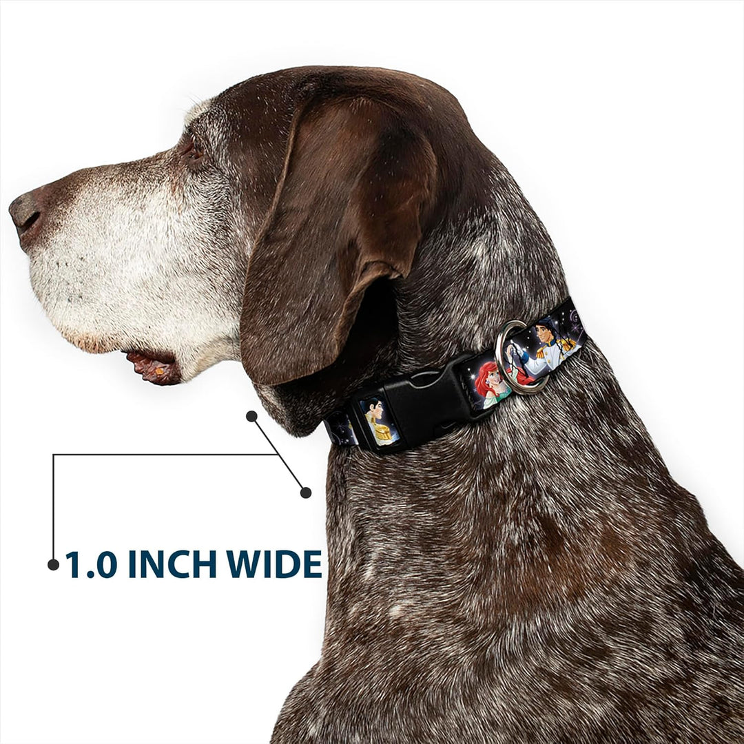 Buckle-Down Plastic Clip Collar - Disney Princesses & Prince's Dancing - 1" Wide - Fits 11-17" Neck