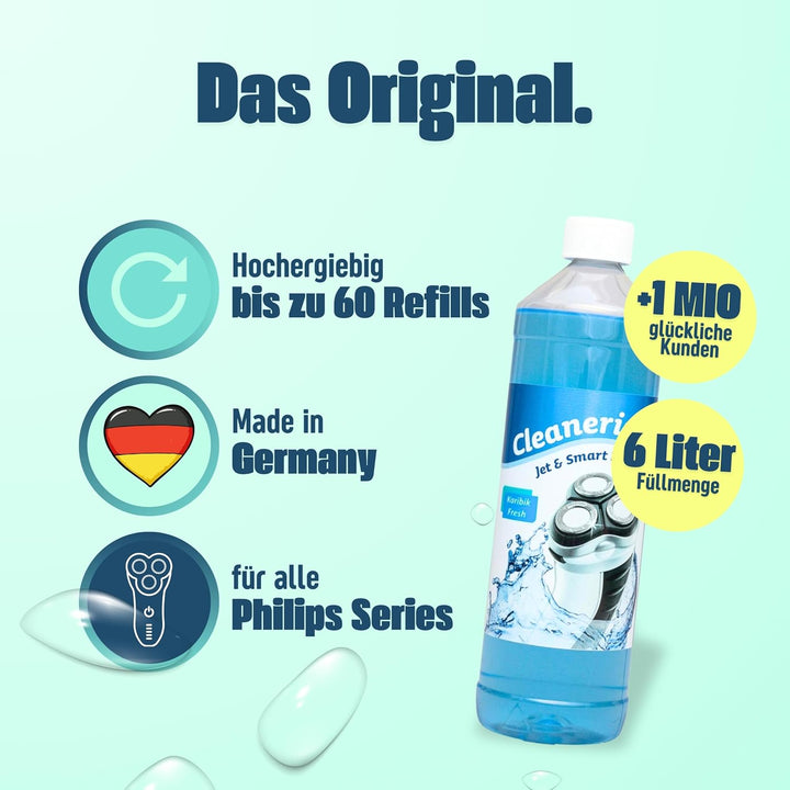 6x1 Liter Cleanerist Jet & Smart Fluid Nachfüllflüssigkeit Scherkopfreiniger für Reinigungsstationen