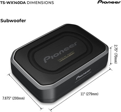 Pioneer TS-WX140DA Aktiv-Minisubwoofer 6x9, integrierter leistungsstarker Class D-Verstärker mit 170