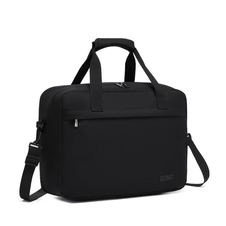 Kono Reisetasche Weekender Tasche Ryanair Handgepäck Unisex Gym Wochenendtasche L(55x35x25cm) Schwar
