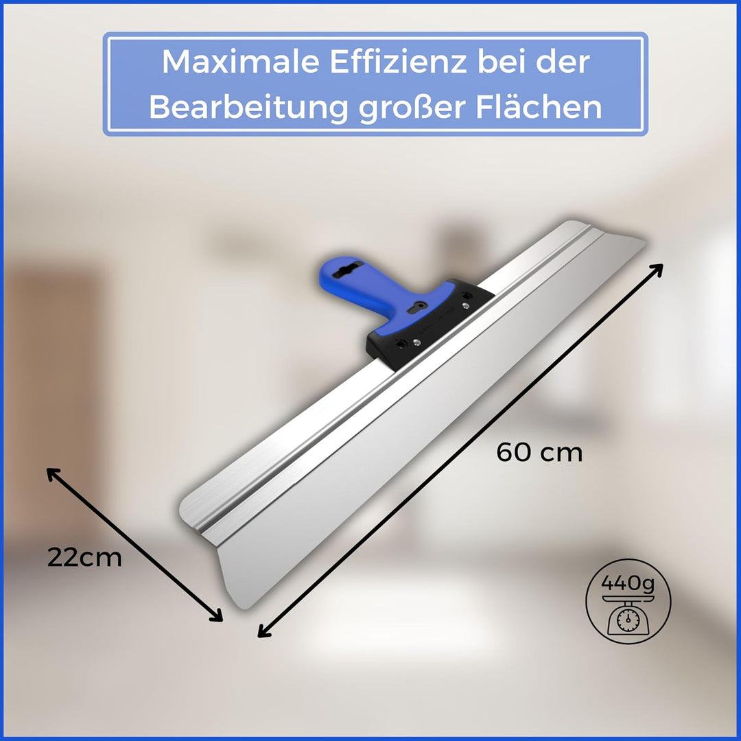 BACHSAM® Made in Germany hochwertiger Flächenspachtel 600mm breit - Profi Fassadenspachtel zum Spach