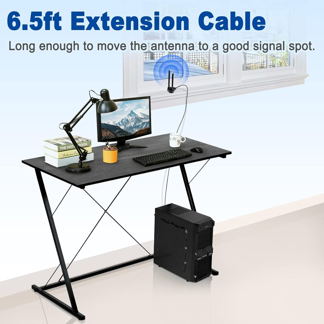 Eightwood Dualband-WLAN-Antenne, 2.4 GHz, 5 GHz, RP-SMA, WLAN-Antenne, magnetischer Sockel, 2 m, Ver