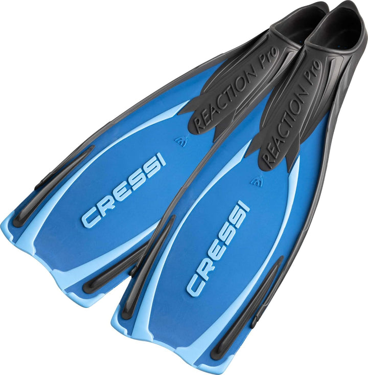 Cressi Reaction Pro Fins - Flossen zum Tauchen, Freitauchen und Schnorcheln, Adult Unisex 46/47 Blau