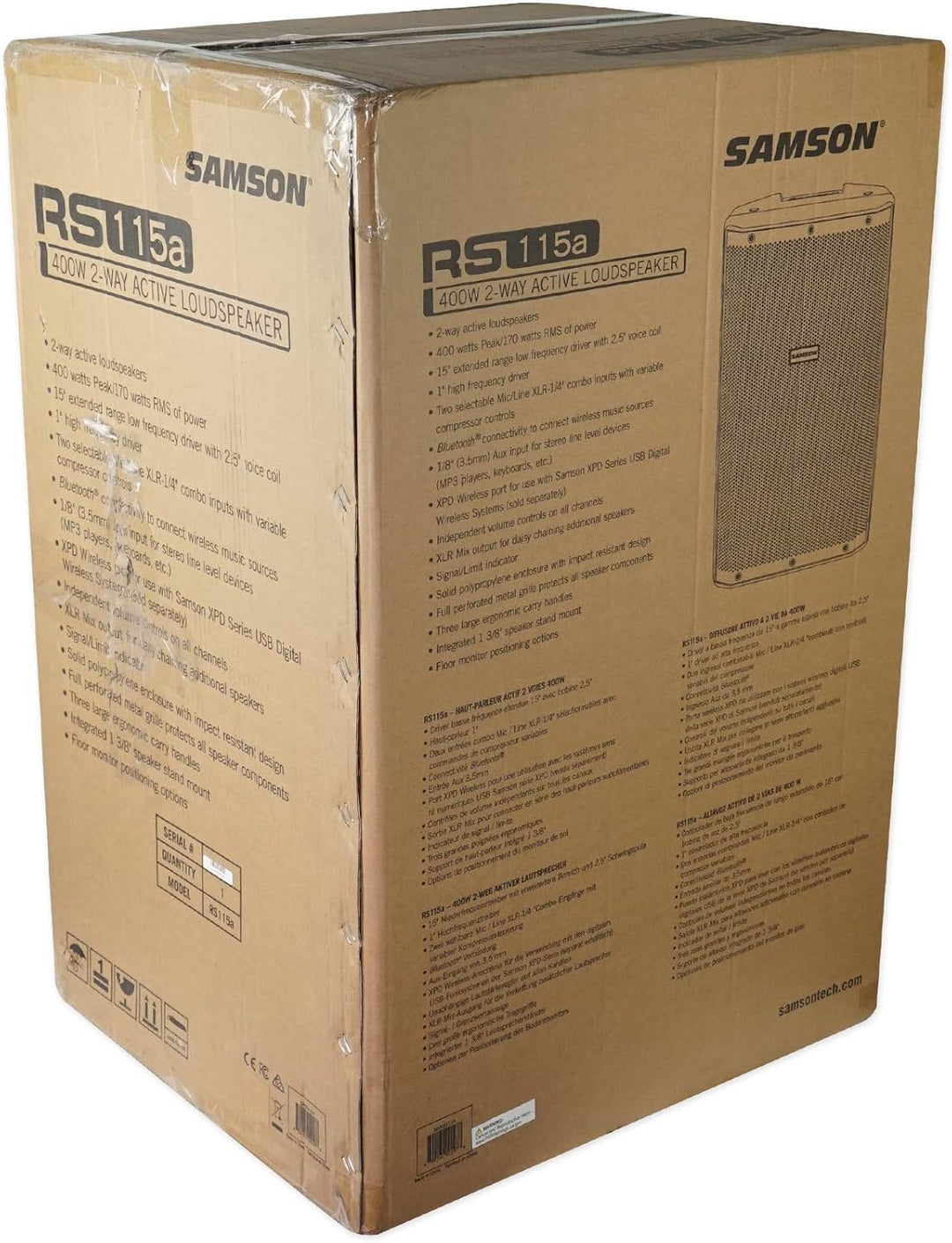Samson Technologies RS115a Lautsprecher mit Strom versorgt