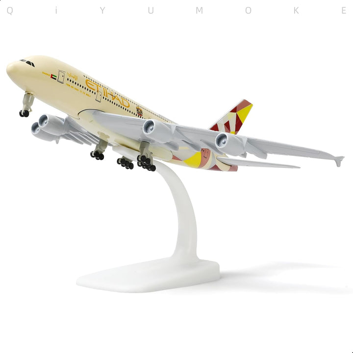 1/300 Metallflugzeugmodell für Etihad A380 für Airbus A380 Modellflugzeug mit Ständer (7.5 Zoll lang