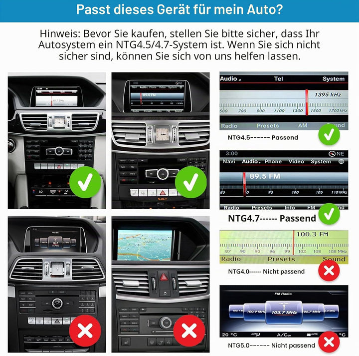Autoradio 10,25 Zoll Touchscreen mit kabellosem Carplay und Android Auto für 2013-2015 Mercedes Benz