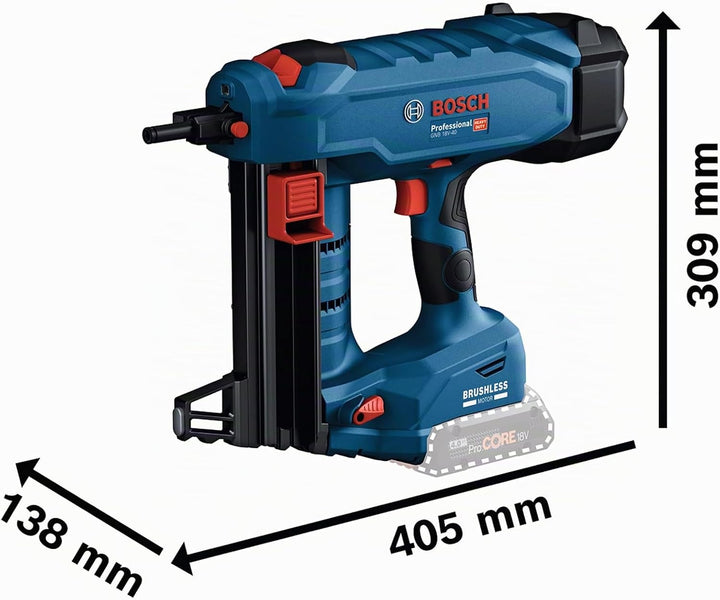 Bosch Professional 18V System Akku Betonnagler GNB 18V-40 (inkl. Ausdrückstift, Befestigungshaken, E