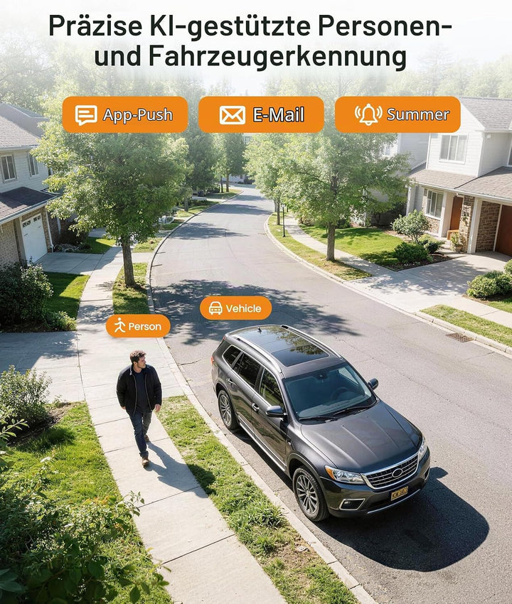 Anlapus  H.265+ 1080P Outdoor Überwachungskamera Set mit 2TB Festplatte 8CH 1080P DVR mit 8X 2MP Dom