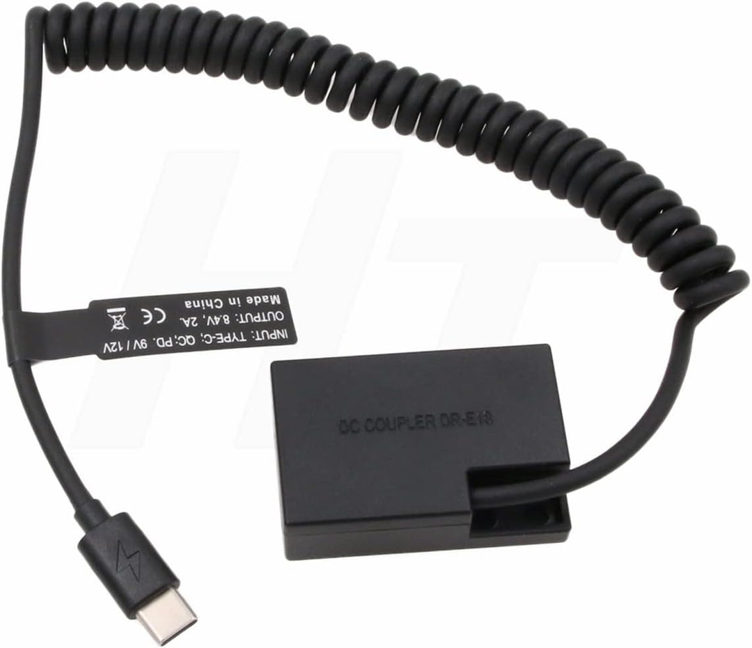 HangTon USB C auf LP-E17 Dummy Akku für Canon EOS R8 T6s T6i T7i 8000D X8i SL2 Kamera 9V/12V PD DR-E