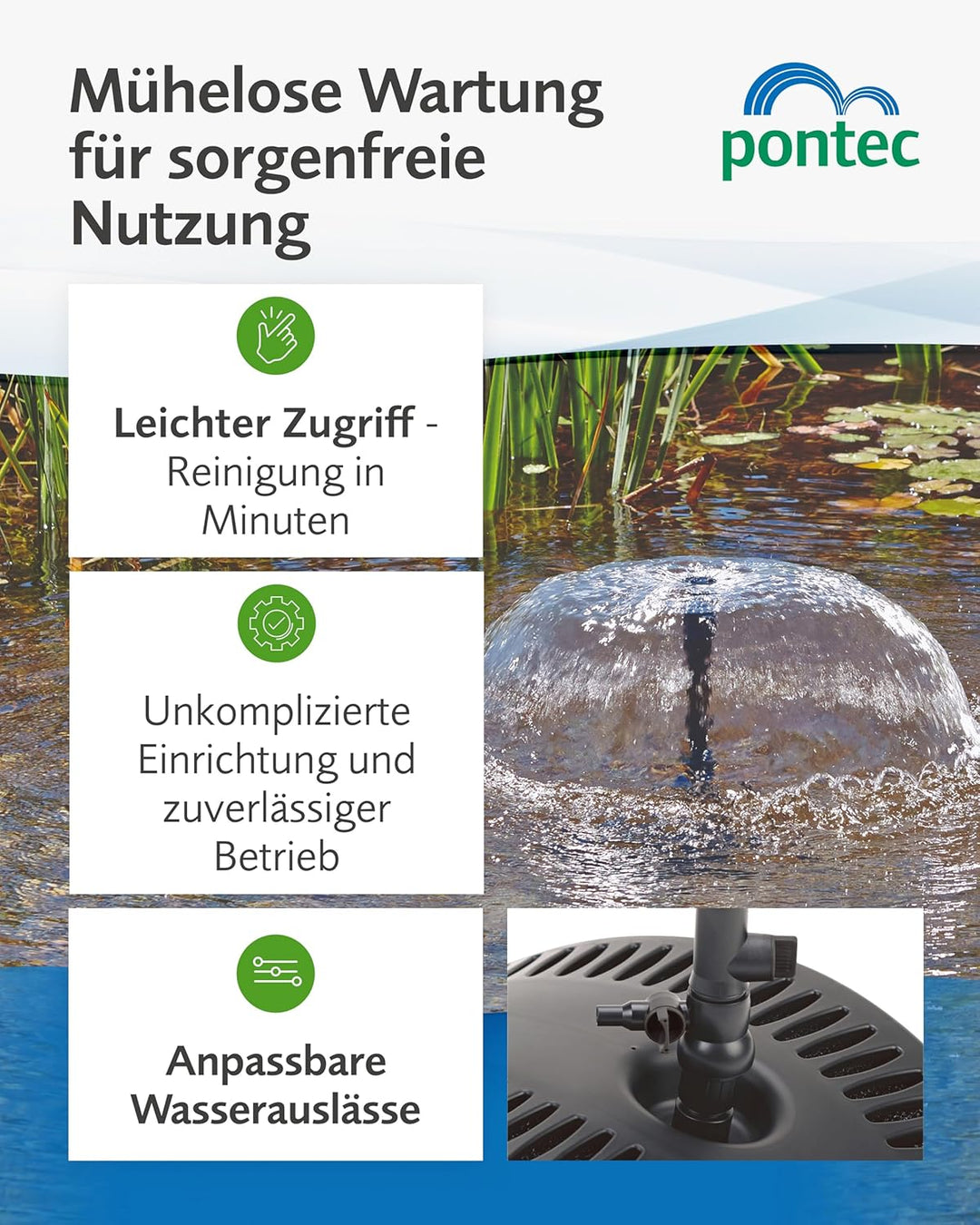 Pontec 57119 Unterwasserfilter PonDuett 5000, Filter, Unterwasser, Teichfilter, Brunnenpumpe, Wasser
