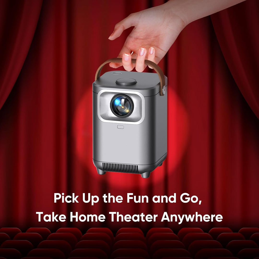 Beamer, Elektrischer Fokus/Auto Trapezkorrektur WiFi 6 BT5.2 Mini Beamer 4K Full HD 1080P Unterstütz
