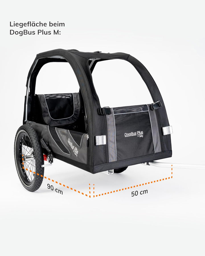 TrendPet DogBus Plus M - gefederter Aluminium Fahrradanhänger für Hunde, Hundeanhänger für mittlere