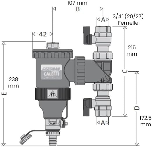 Thermador - Entgaser und Dekantiertopf – Thermador Absetztopf Dirtmag schwenkbar mit Ventilen Ø 3/4