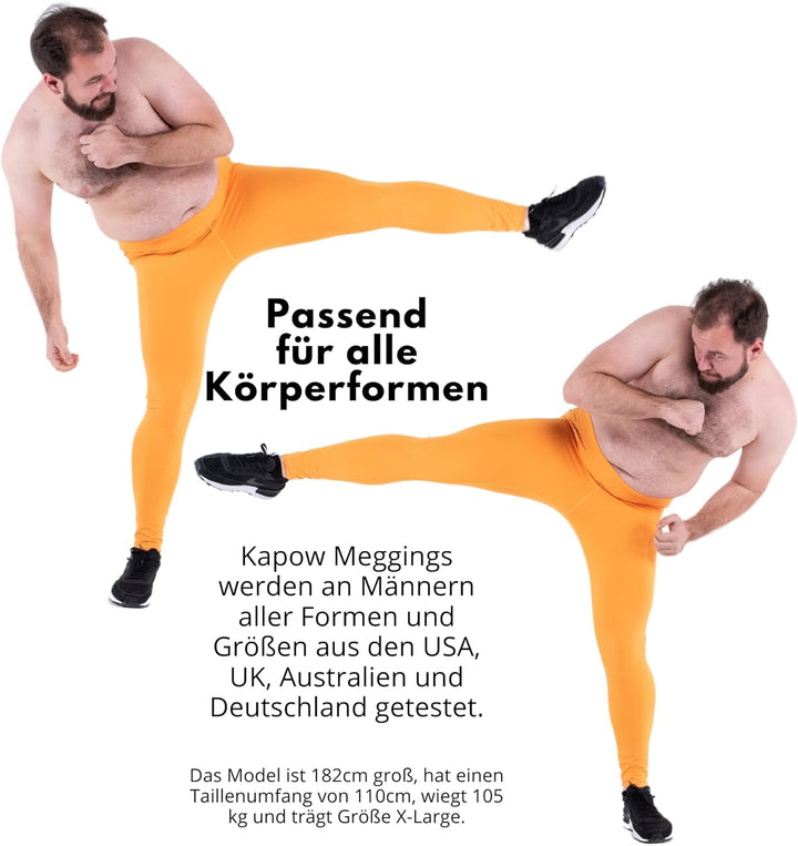 Kapow Meggings Performance PRO: Lange Sportleggings für Herren mit Kompression – Perfekt für Laufen,