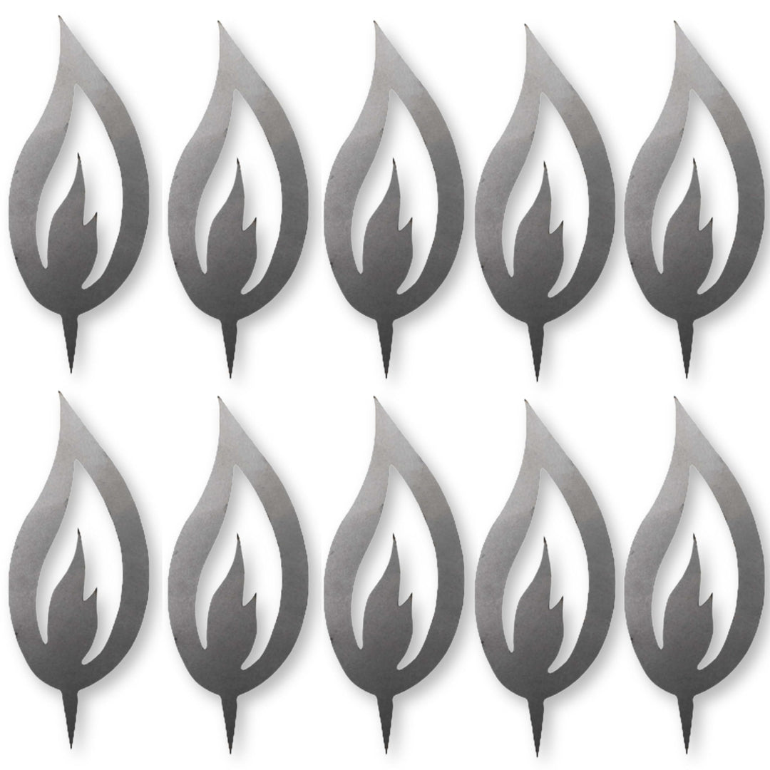 Rostikal 10er Deko Flammen 10 cm Bastelset aus Metall Winterdeko Basteln Erwachsene Herbstdeko 10 cm