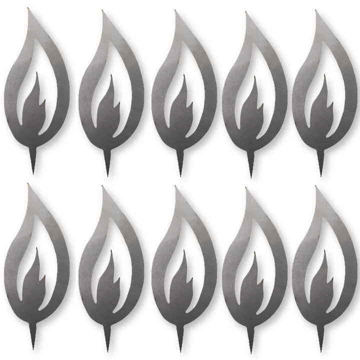 Rostikal 10er Deko Flammen 10 cm Bastelset aus Metall Winterdeko Basteln Erwachsene Herbstdeko 10 cm