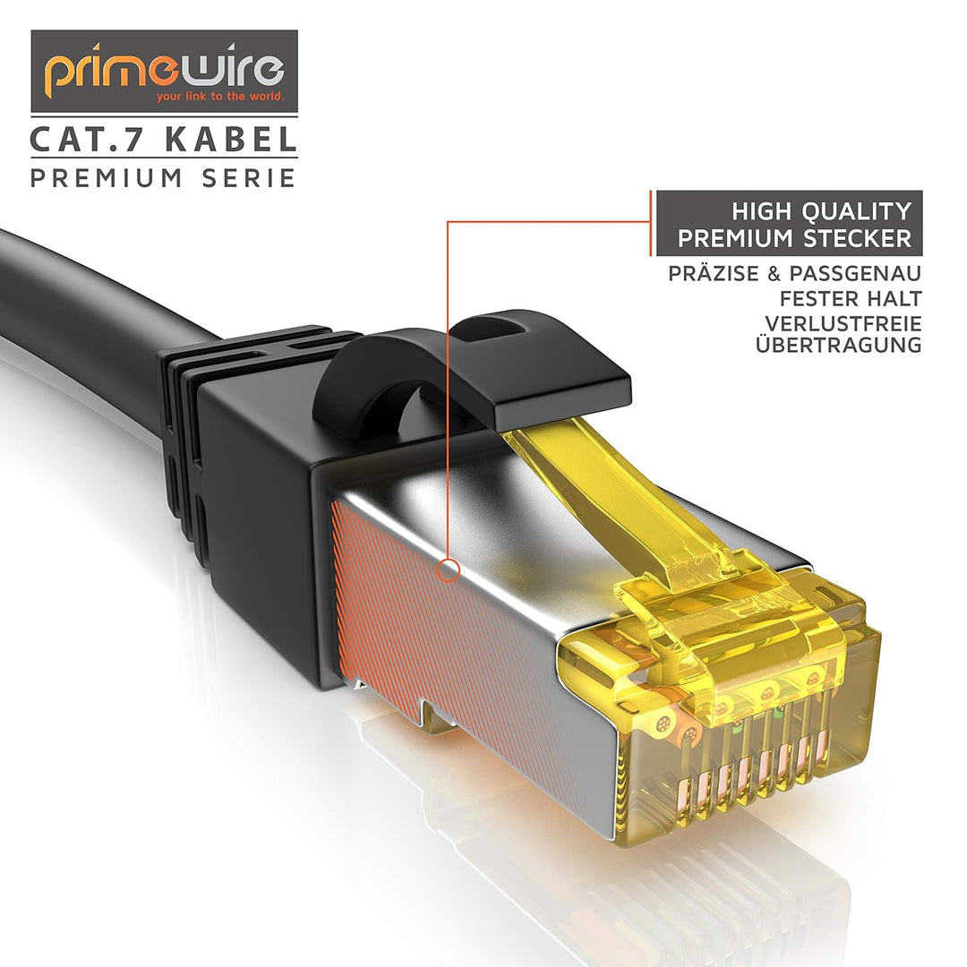 CSL - 10 x 0,25m CAT 7 Netzwerkkabel Gigabit Ethernet LAN Kabel - 10000 Mbit s - Patchkabel - Cat.7