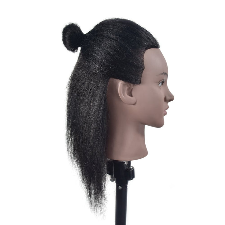 Tcwuzick Afro Schaufensterpuppe Kopf 100% echtes Haar Friseur Ausbildung Kopf Manikin Kosmetologie P