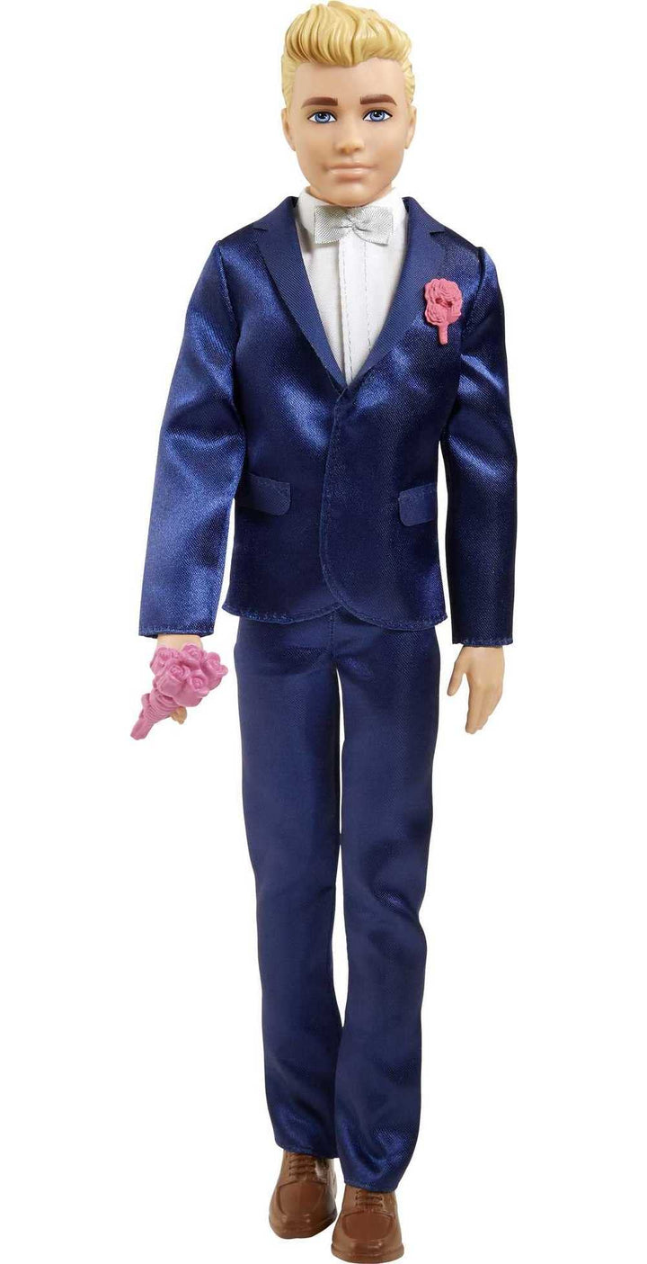 Barbie GTF36 - Ken Bräutigam-Puppe (blond, ca. 30 cm gross) mit Anzug und Schuhen, 5 Zubehörteile, S