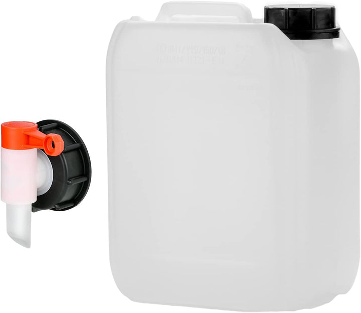 Octopus 5L Kanister leer mit Zapfhahn 51mm Gewinde, Wasserbehälter, HDPE, UN Zulassung, lebensmittel