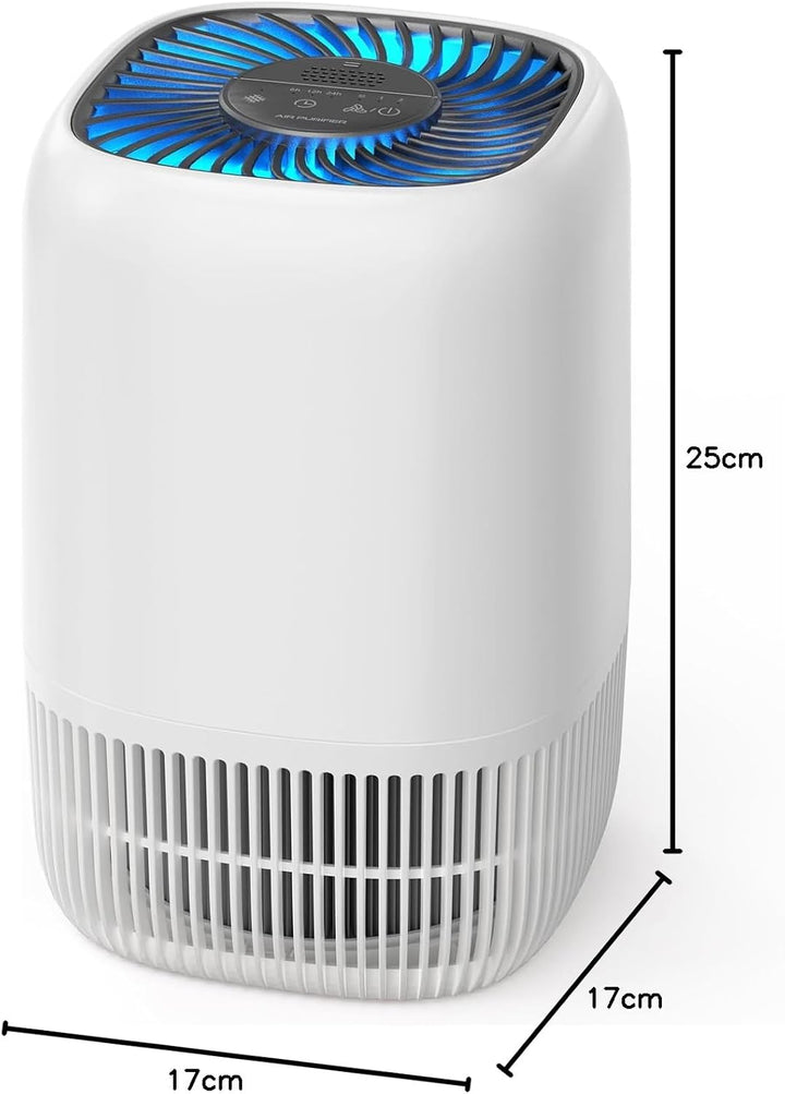 AROEVE Luftreiniger mit H13 HEPA 3-Stufen-Filter, Luftreiniger für Schlafzimmer, 5W Energieverbrauch