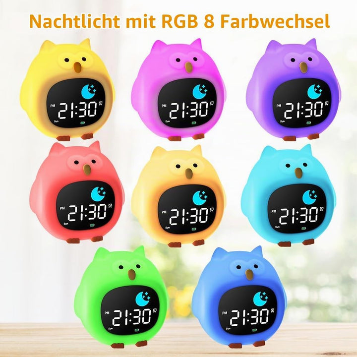 HOTUT Kinder Lichtwecker,Schlaftrainer Kinder mit Nachtlichtern,6 White Noise Kinderwecker,Digitaler