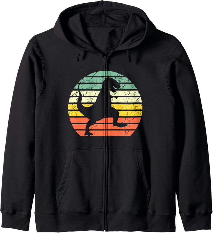 T-Rex Dinosaurier Silhouette Retro Vintage Sonnenuntergang Kapuzenjacke