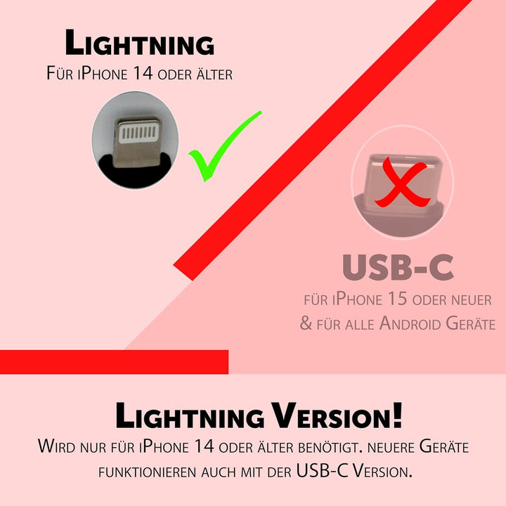 Retro Handyhörer für Apple iPhones mit Lightning (passender Adapter mit inbegriffen) in der Form ein