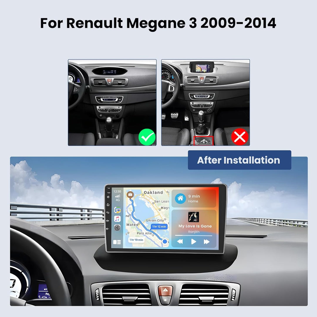 [2+64GB] Android 13 Autoradio, Wireless CarPlay Android Auto, für Renault Megane 3 2009-2014 Radio,