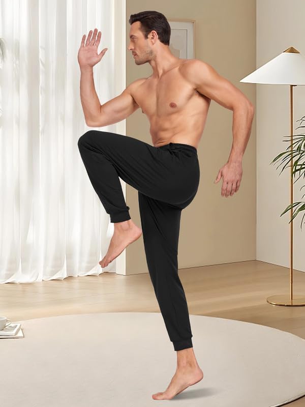 COLORFULLEAF Jogginghose Herren Baumwolle Schlafanzughose Männer Lang Schlafhose Leichte Freizeithos