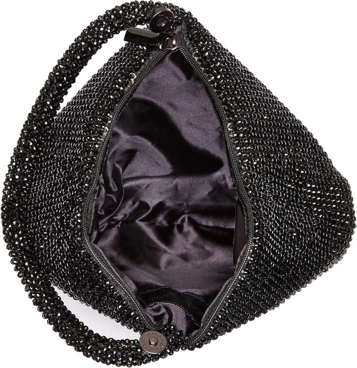 Jessica McClintock Damen Staci Mesh Wristlet Pouch Abendhandtasche, Einheitsgrösse Schwarz, Schwarz