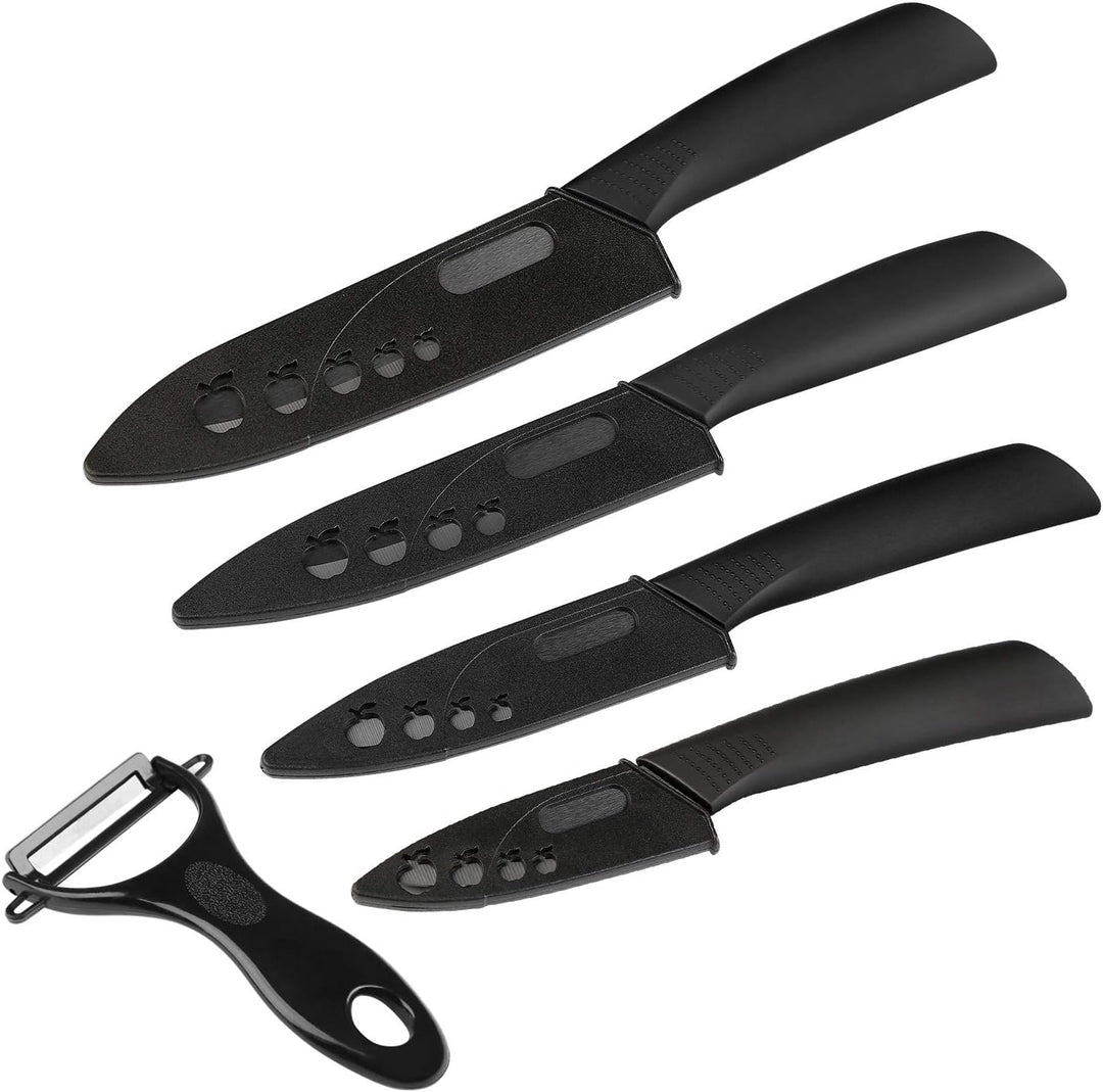 Ballery keramikmesser, Keramikmesser Set mit Schutzhülle, Küchenmesser Set mit 4-teilig Messer und 1